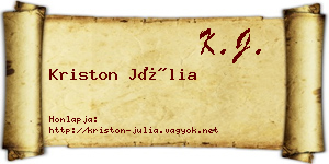Kriston Júlia névjegykártya
